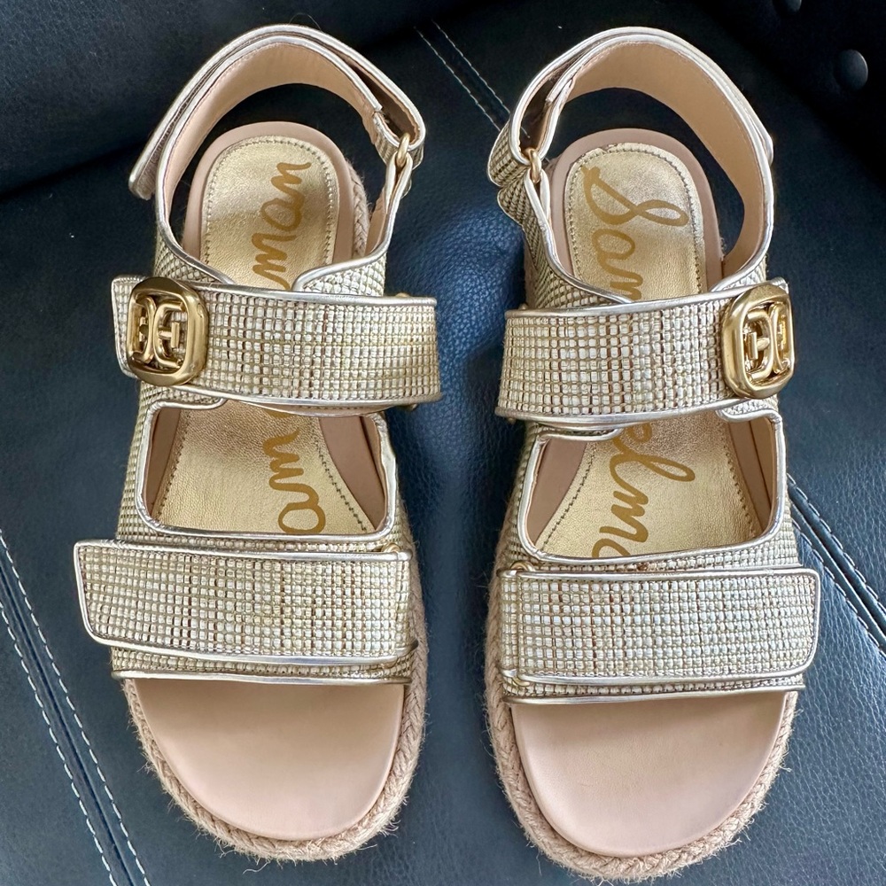Sam Edelman Gold Rhinestone Sandals - Picture 2 of 8